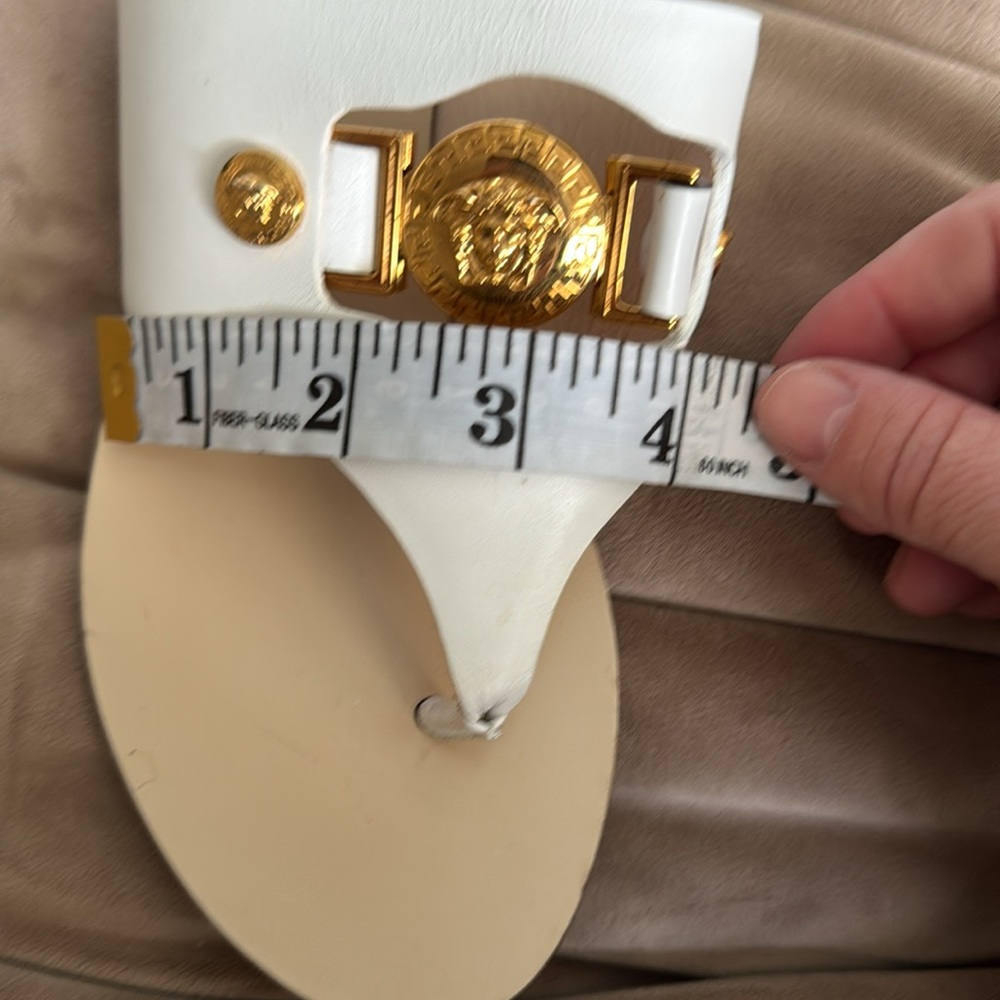 Authentic Versace White gold Medusa sandals 🩴 size 5.5 - Picture 15 of 15
